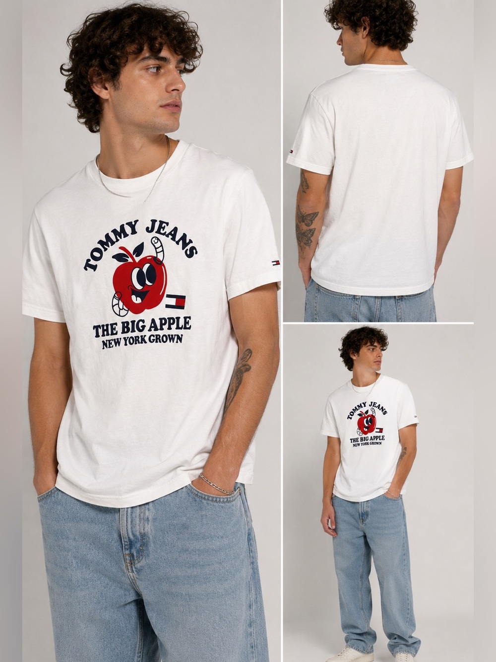 Tommy Jeans The Big Apple Graphic T Shirt Men’s Medium White NYC Logo Tee